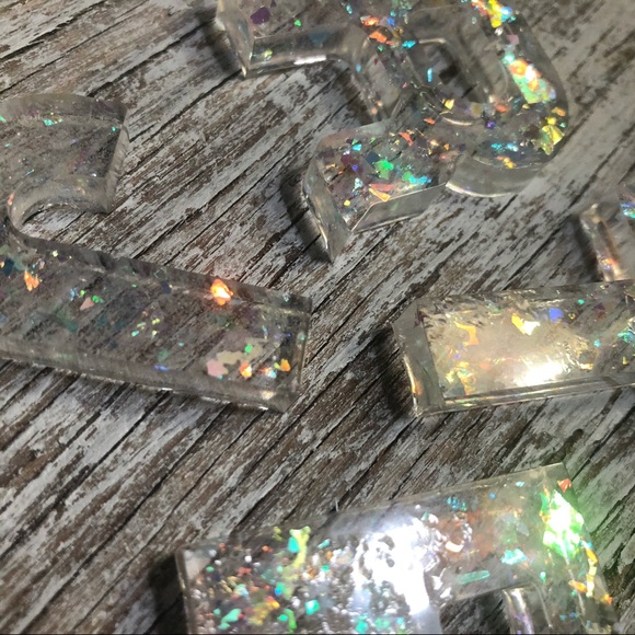 Aurora Rainbow Confetti Custom Letter Keychain - Picture 15 of 17